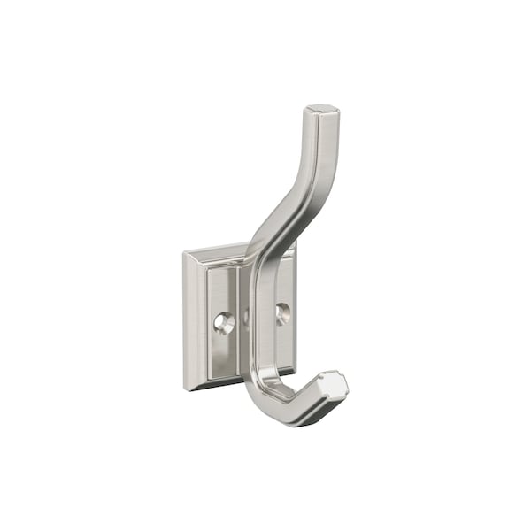 Amerock Aliso Transitional Double Prong Satin Nickel Wall Hook H37005G10 - main